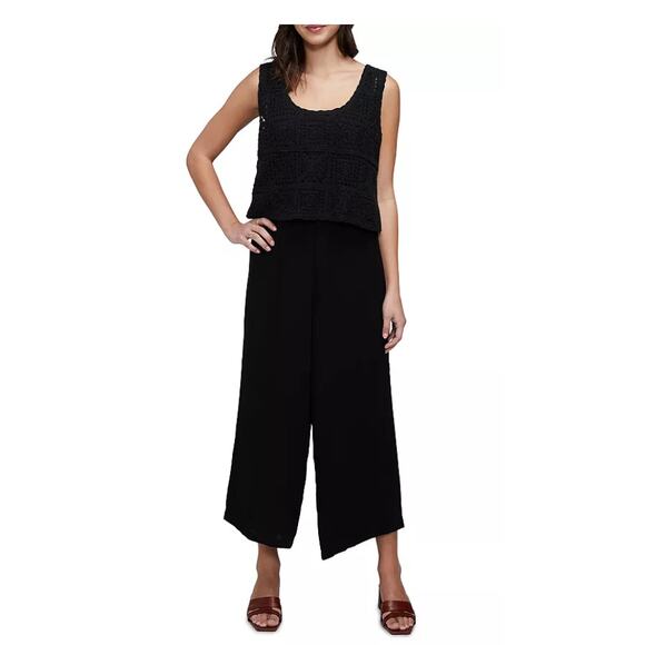 Three Dots Crochet Top Jumpsuit Size Large - Picture 1 of 5